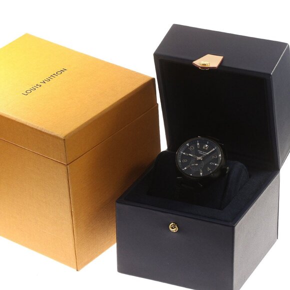 LOUIS VUITTON Tambour all black Q1D22 Date black Dial Automatic Men's_822893 - Picture 1 of 7